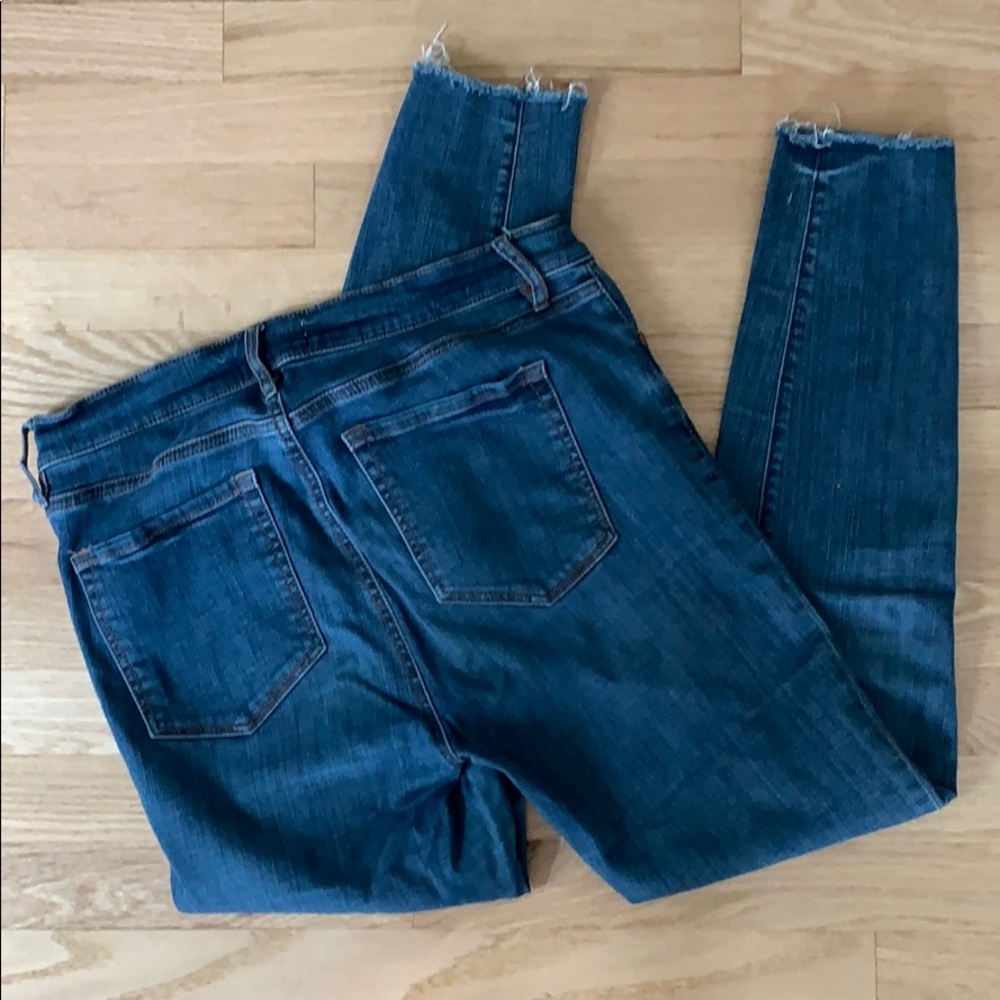 LOFT Modern Skinny Raw Split Hem Denim Jeans